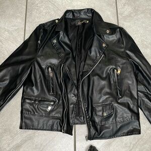 Block Moto Leather Jacket